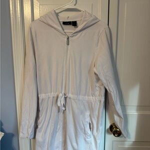 Apt. 9 White Zip-Up Hoodie Jacket or Coverup (XL)